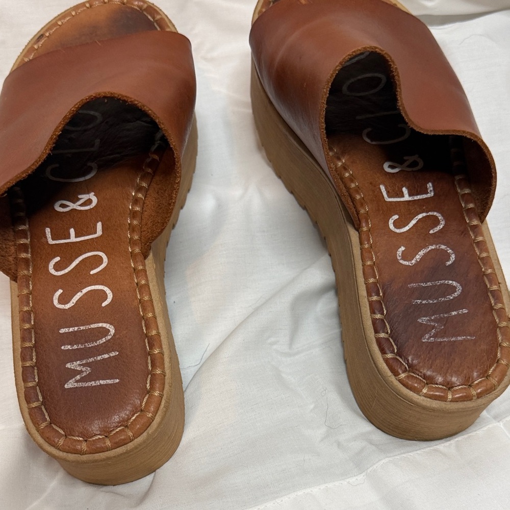 Musse & Cloud Brown Leather Mules